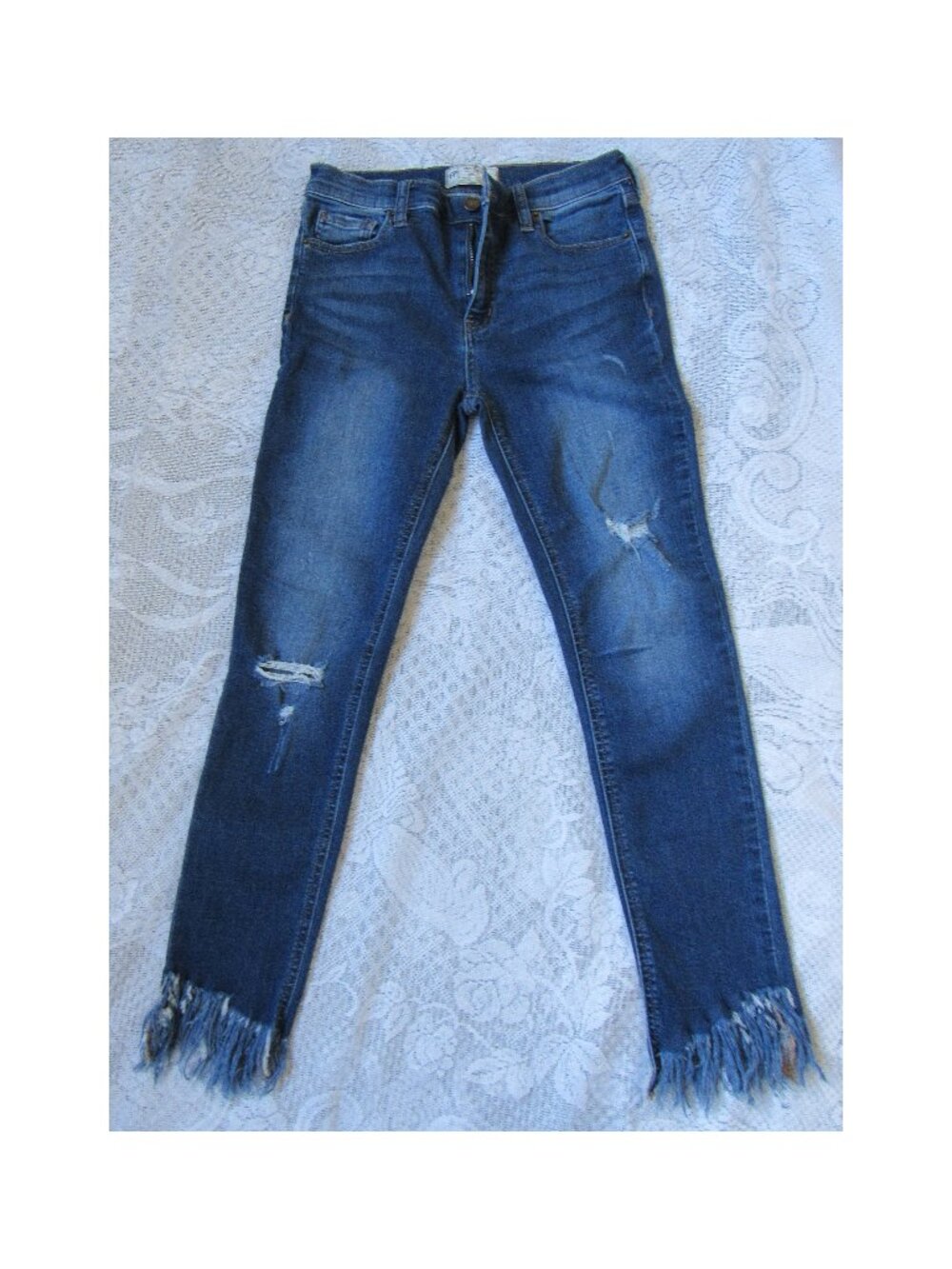 Free People High Rise Jeans ,sz.27, blue, distressed, cotton